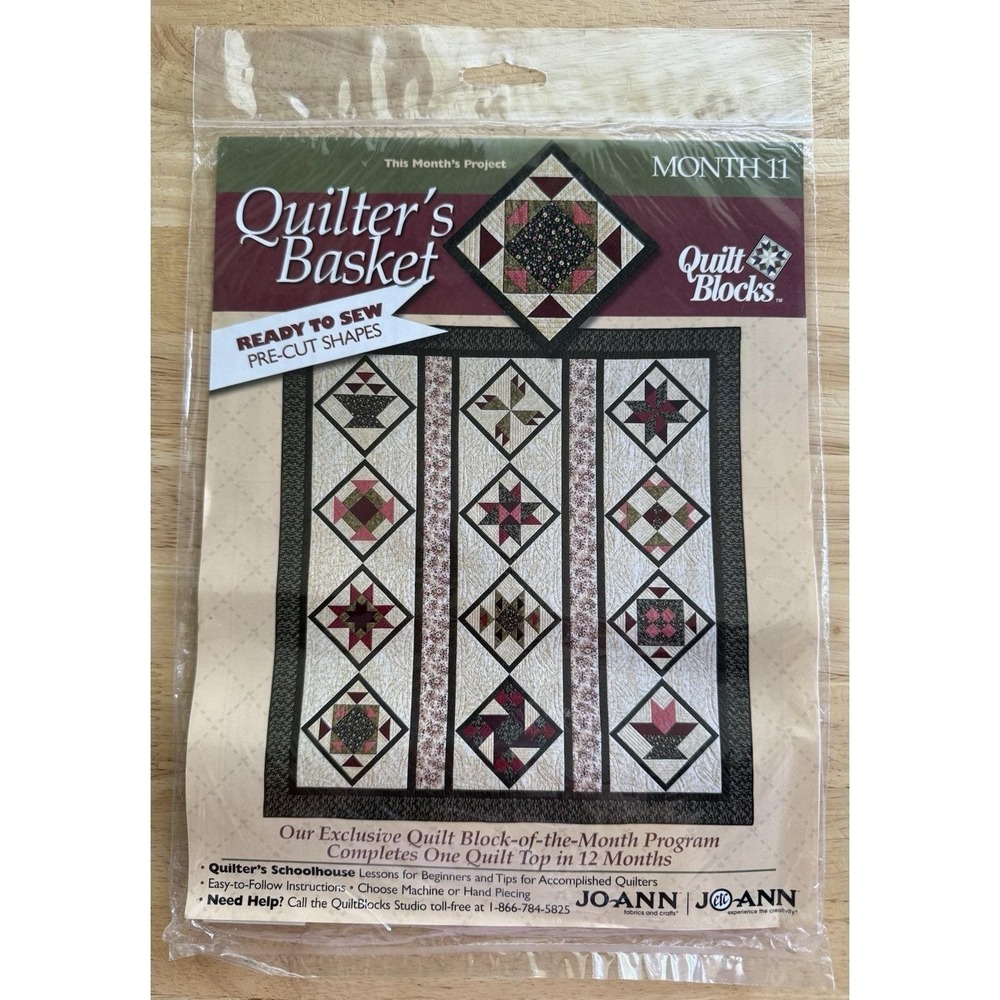Joann Quilter's Basket Quilt Block Of The Month‎ Kit # 11 Grandmother's Favorite